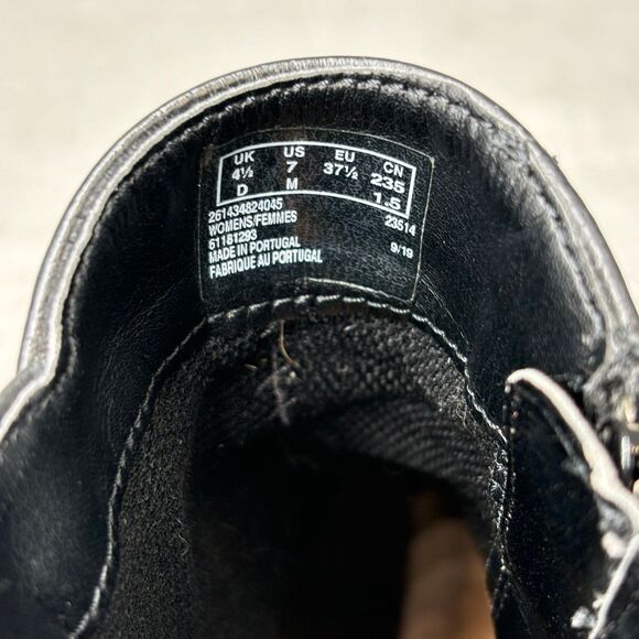 Clarks Mila Charm Boots Black Leather Ankle‎ Bootie Buckle Women’s Size 7 - Picture 7 of 10